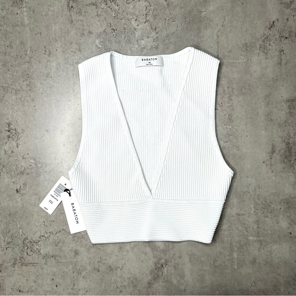 BNWT Aritzia Babaton Sculpt Knit Deep V Tank “Carlotta Tank”